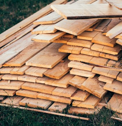 Stack of wooden planks Stack of wooden planks on construction site